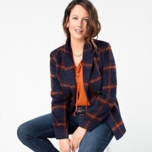 Cabi Plaid Checkmate 3736 Wool Blend Blazer Jacket - Picture 2 of 14